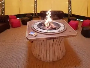 Firepit in the chill out Tipi